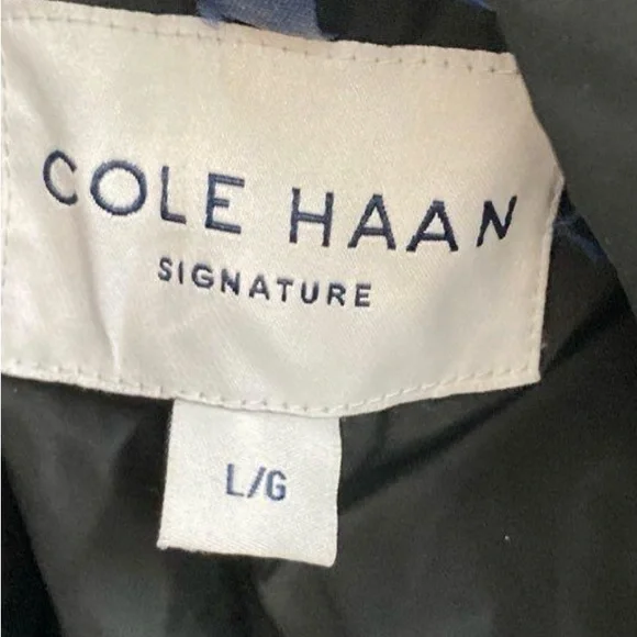 Cole Haan, Coat Black Quilted Hooded Full Zip Long Puffer Jacket Size L, EUC - Picture 3 of 4